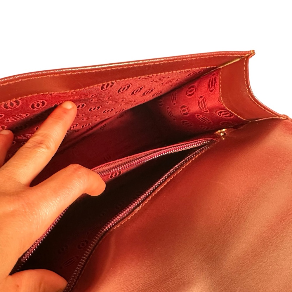 CARTIER Must Line Leather Top Handle Bag in Bordeaux - Picture 15 of 16